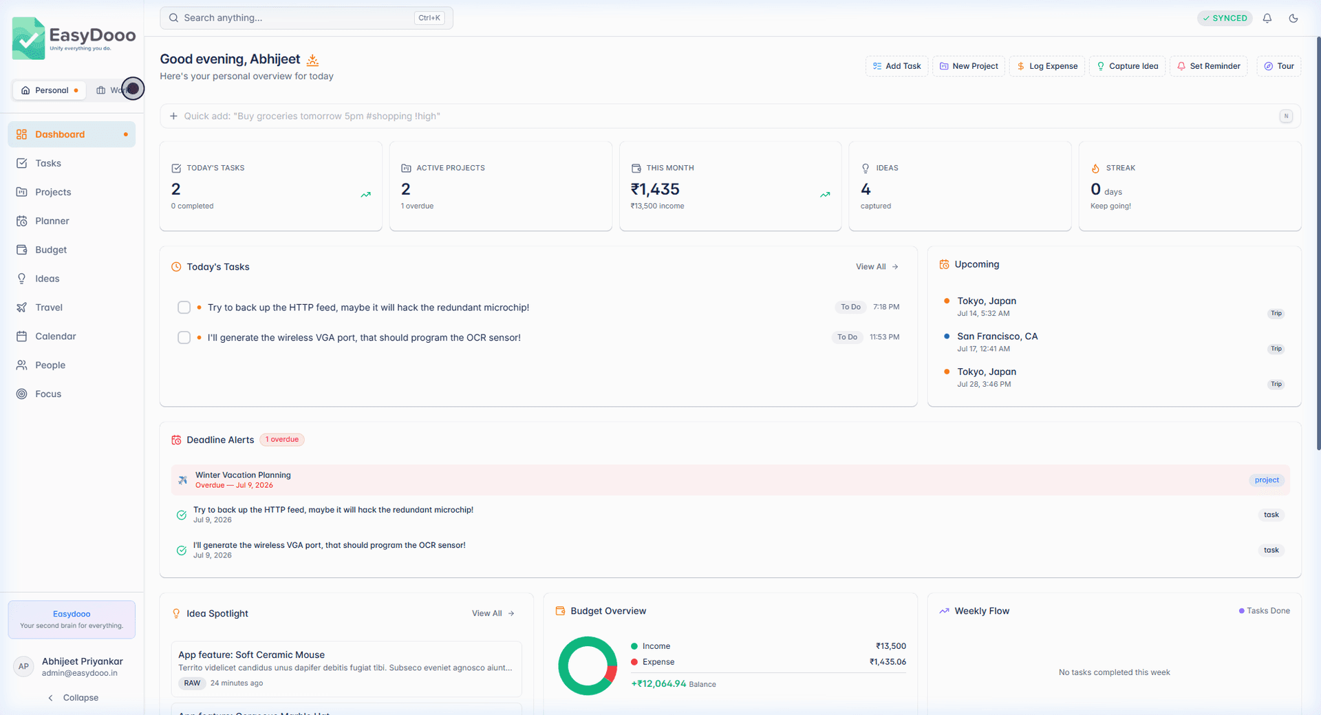 Work-Life Separation module screenshot