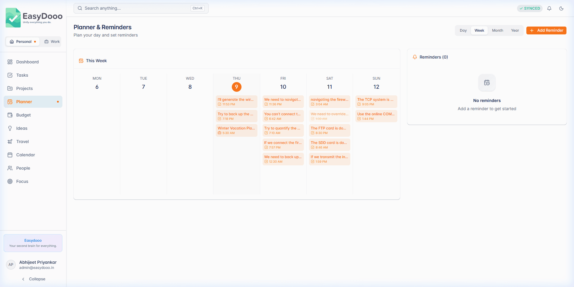 Planner in EasyDooo